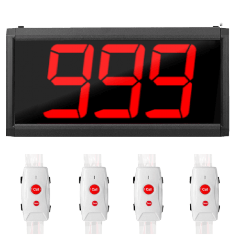 Display oproepsysteem: display + belknop - ZJ-39 + 4x TSYK200-2