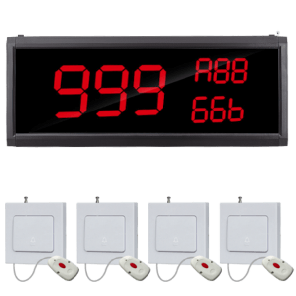 Display oproepsysteem: display + belknop - ZJ-82 + 4x SYT1000-1S