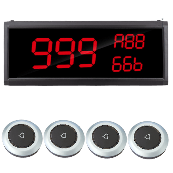 Display oproepsysteem: display + belknop - ZJ-82 + 4x TC500-1S