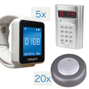 Keukenoproepsysteem: handpager + belknop - 5x RW6-W + TSYK-JP999 + 20x YK500-1E